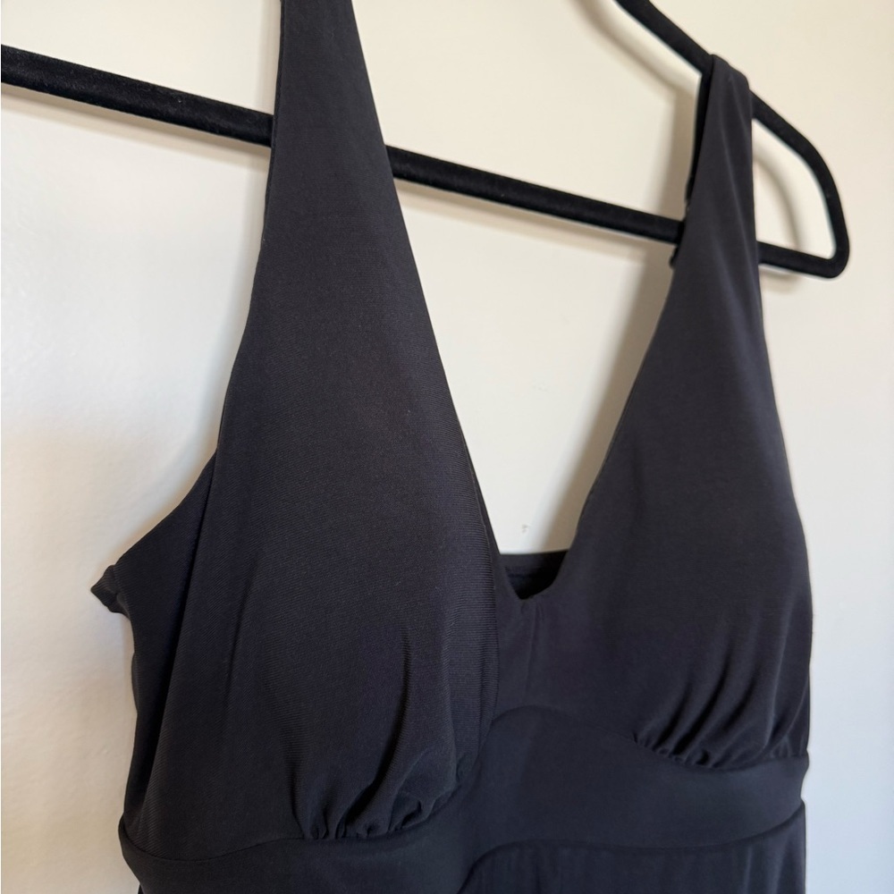 NWT Black Aqua Green Adjustable Strap Swim Dress in Size 16W - Picture 2 of 11